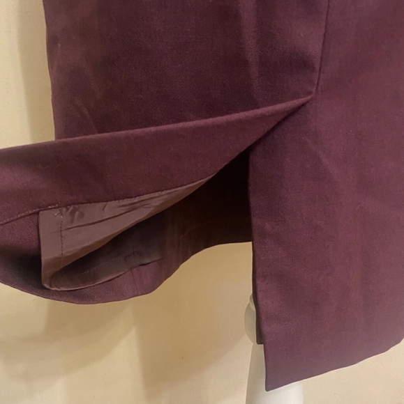 J. Crew Burgundy Wine V-Neck Midi Women's Dress Wool Size 00 NWT - Picture 7 of 10